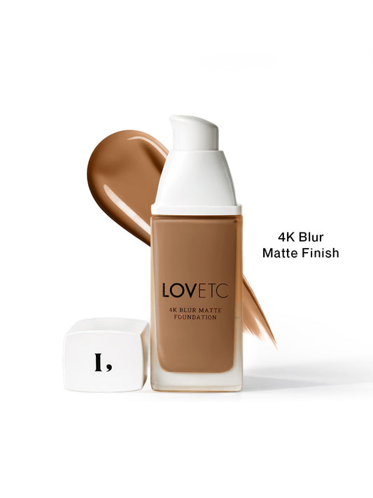 Ace, Face, Etc - 4K Blur Matte Foundation, Cocoa (33 ml) with Free Limited-Edition Red Luxe Pouch