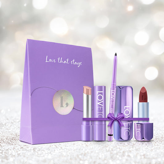 LOVETC On The Go Kit - High-Definition Matte Lipstick , Treatment-Oil Lip Balm, Smudge-Proof Retractable Kajal