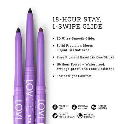 LOVETC On The Go Kit - High-Definition Matte Lipstick , Treatment-Oil Lip Balm, Smudge-Proof Retractable Kajal