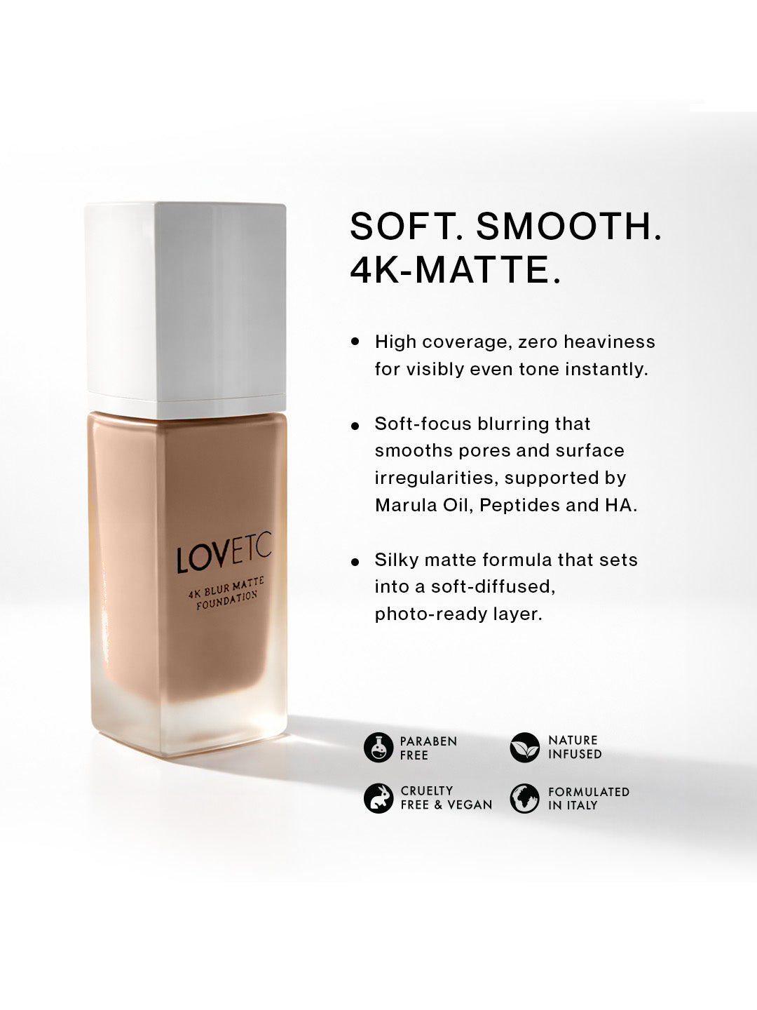 Ace, Face, Etc - 4K Blur Matte Foundation, Vanilla (33 ml) with Free Limited-Edition Red Luxe Pouch