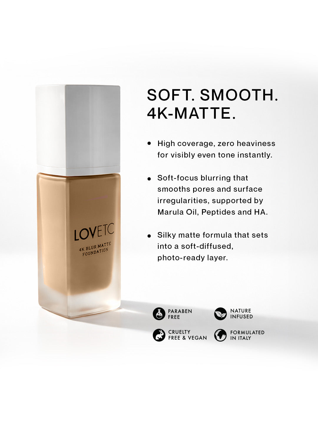 Ace, Face, Etc - 4K Blur Matte Foundation, oat (33 ml) with Free Limited-Edition Red Luxe Pouch