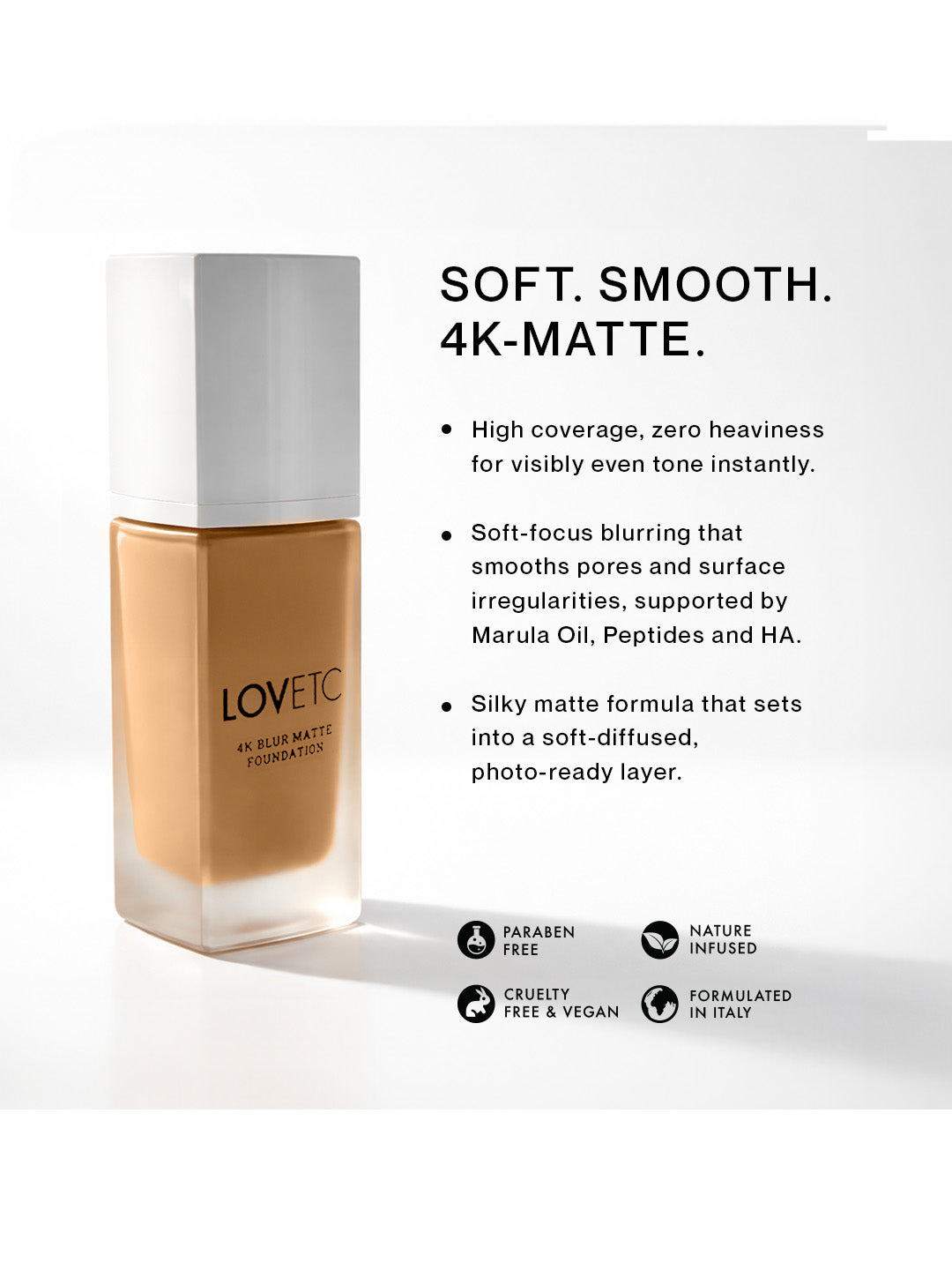Ace, Face, Etc - 4K Blur Matte Foundation, Latte (33 ml) with Free Limited-Edition Red Luxe Pouch
