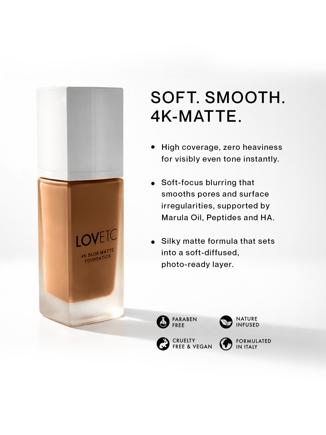 Ace, Face, Etc - 4K Blur Matte Foundation, Cocoa (33 ml) with Free Limited-Edition Red Luxe Pouch