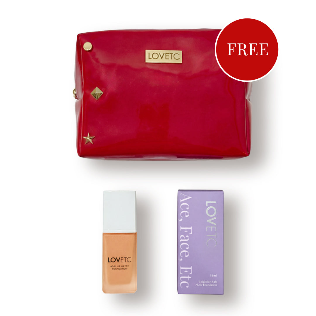 Ace, Face, Etc - 4K Blur Matte Foundation, Latte (33 ml) with Free Limited-Edition Red Luxe Pouch