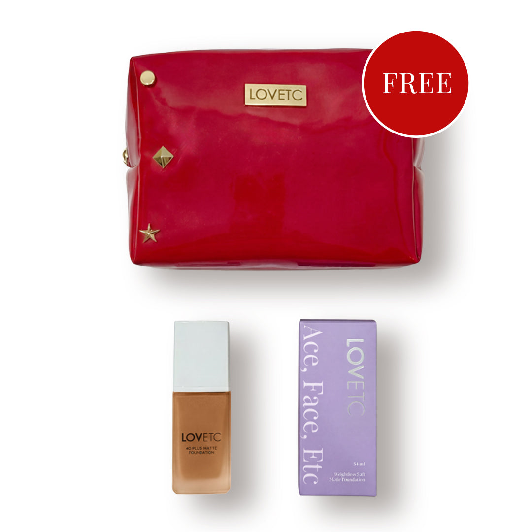 Ace, Face, Etc - 4K Blur Matte Foundation, Cocoa (33 ml) with Free Limited-Edition Red Luxe Pouch
