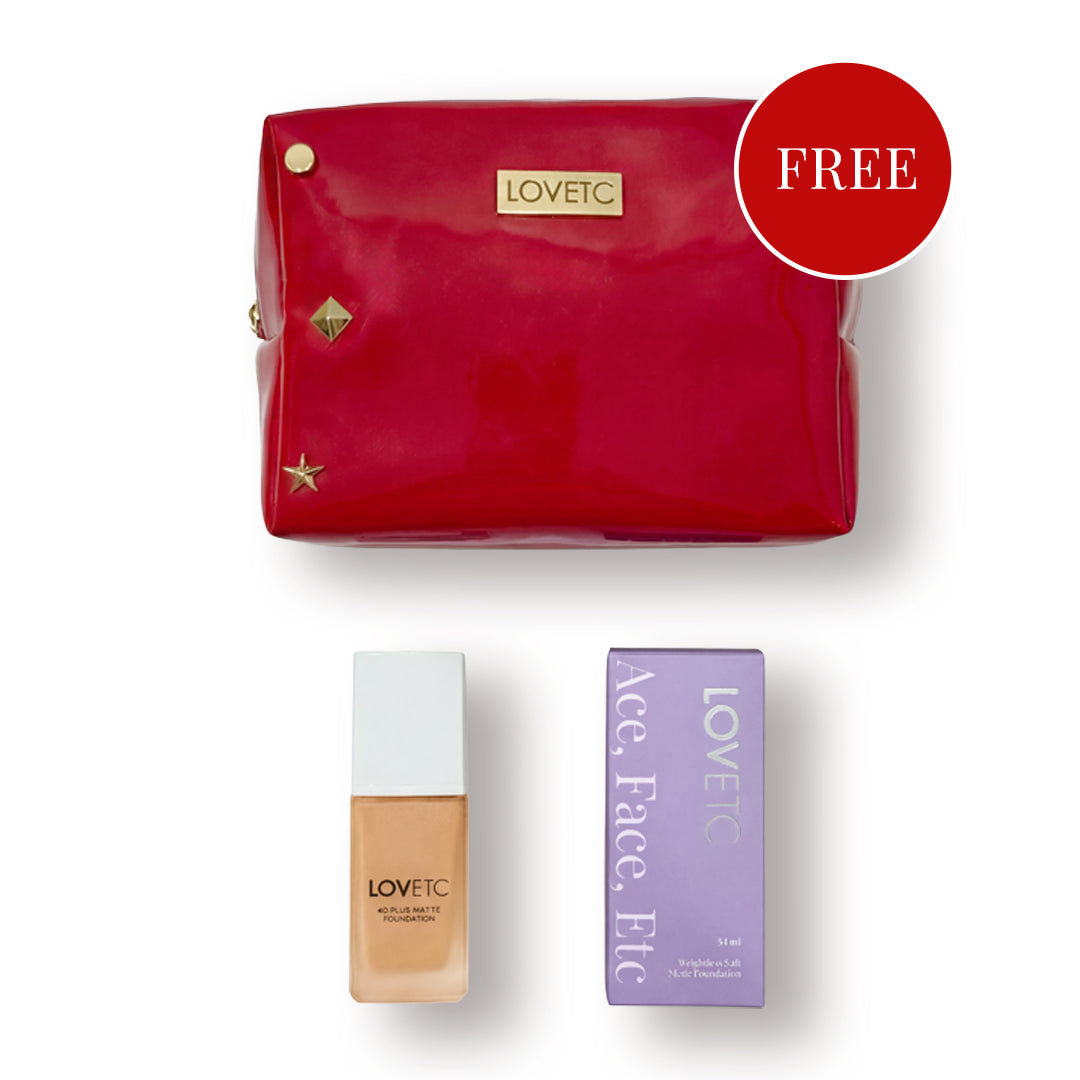 Ace, Face, Etc - 4K Blur Matte Foundation, Vanilla (33 ml) with Free Limited-Edition Red Luxe Pouch