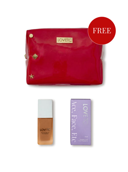 Ace, Face, Etc - 4K Blur Matte Foundation, Mocha (33 ml) with Free Limited-Edition Red Luxe Pouch