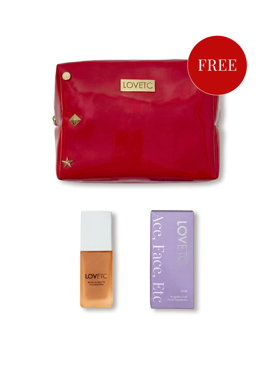 Ace, Face, Etc - 4K Blur Matte Foundation, Walnut (33 ml) with Free Limited-Edition Red Luxe Pouch